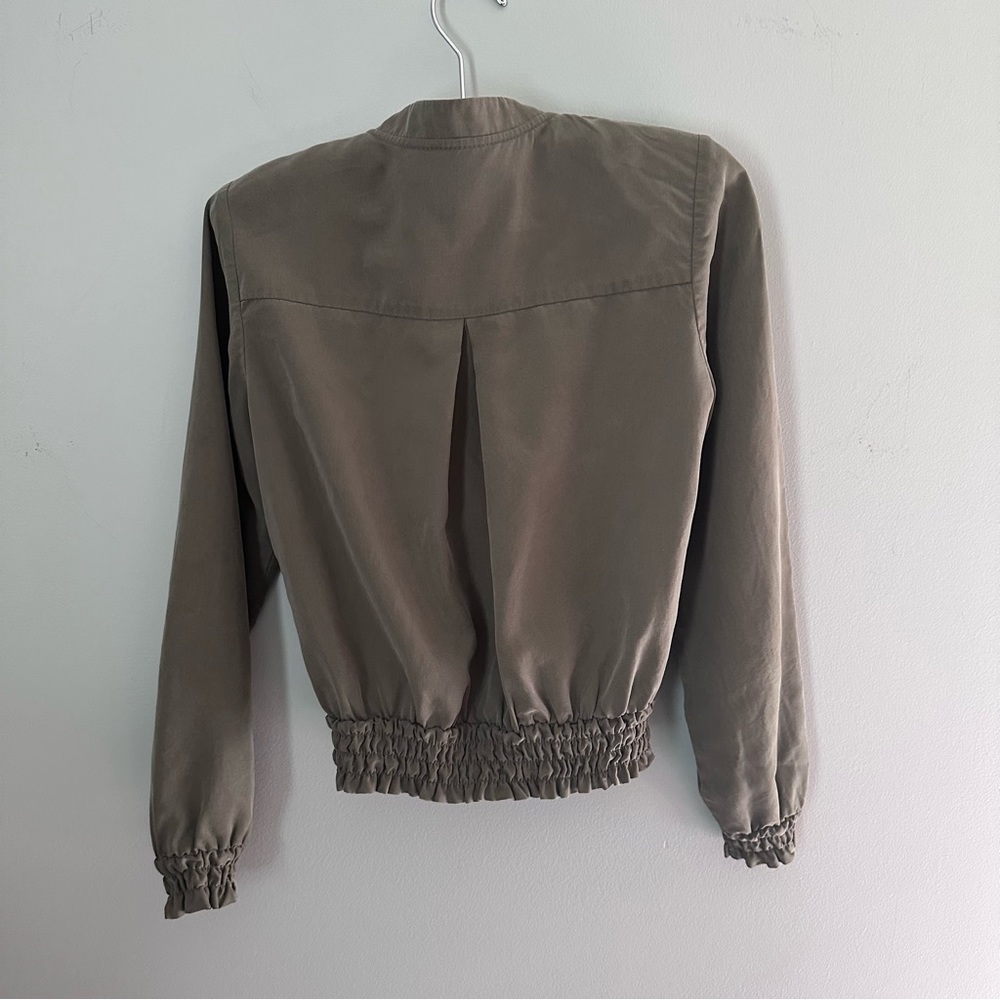 Banana Republic Factory Army Green Olive Lightweight Zip Up Jacket sz XS - Picture 2 of 5